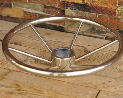VTG Chrome Boat Steering Wheel Stainless Steel 16" 6-Spoke Sailboat Ship Marine, US $38.95, image 3