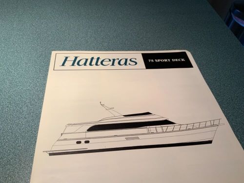 2001 hatteras 75 sport deck motor yacht marketing / specifications brochure