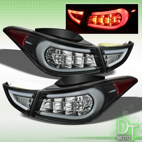 Fit 2011-13 elantra black philips-led perform tail brake lights lamps left+right