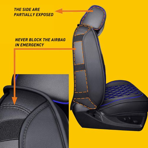 FRONT+REAR KIT BLACK Leather Car Seat Fit Cover For Chevy Silverado GMC Sierra, US $130.19, image 6