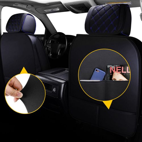 FRONT+REAR KIT BLACK Leather Car Seat Fit Cover For Chevy Silverado GMC Sierra, US $130.19, image 12