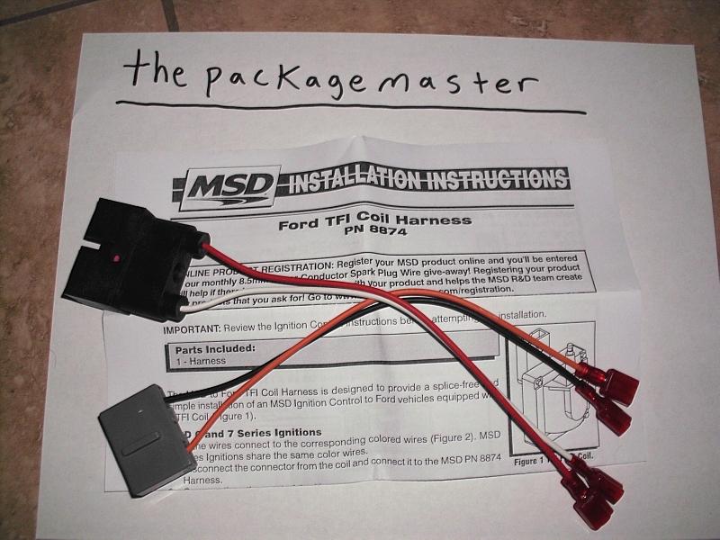 Msd 8874 ford tfi coil harness new!