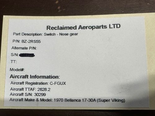 MICROSWITCH NOSE GEAR SWITCHSWITCH P/N: BZ-2RS55, C $45.00, image 6