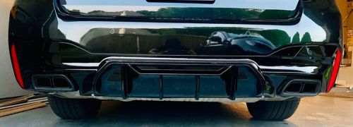 BMW M550 M Competition Style Gloss Black Rear Bumper Diffuser (Fits OEM EXHAUST), US $125.00, image 7