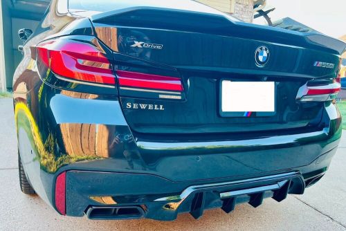 BMW M550 M Competition Style Gloss Black Rear Bumper Diffuser (Fits OEM EXHAUST), US $125.00, image 12