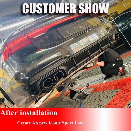 For Audi A7 Quattro Sportback PP Rear Bumper Diffuser W/ Black Exhaust Tips Body, US $475.00, image 10