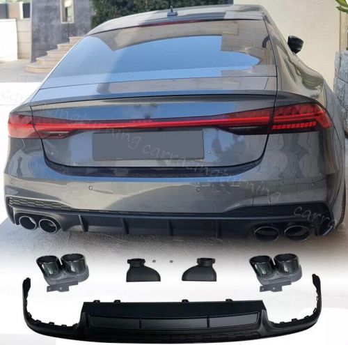 For Audi A7 Quattro Sportback PP Rear Bumper Diffuser W/ Black Exhaust Tips Body, US $475.00, image 14