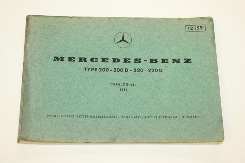 Original 1969 mercedes parts catalog manual for 200 200d 220 220d