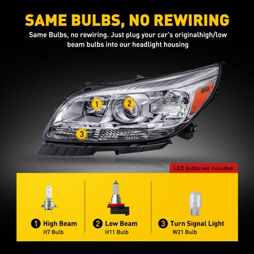 Left Driver Side Projector Headlight For 2013 2014 2015 Chevy Malibu Front Lamp, US $93.99, image 21