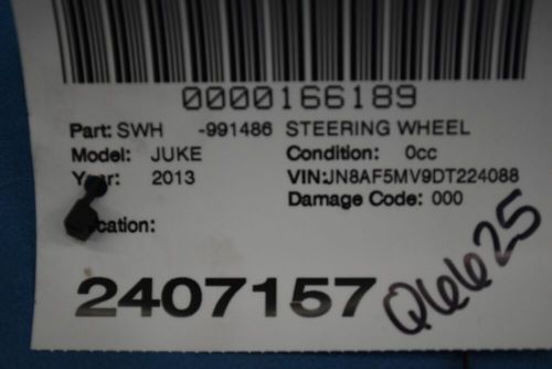 2011-2015 NISSAN JUKE BLACK LEATHER STEERING WHEEL SWH OEM, US $120.95, image 5