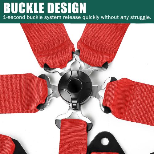 1PCS 5 Point Racing Harness Camlock Quick Release Safety Seat Belt ATV UTV Red, US $59.99, image 10