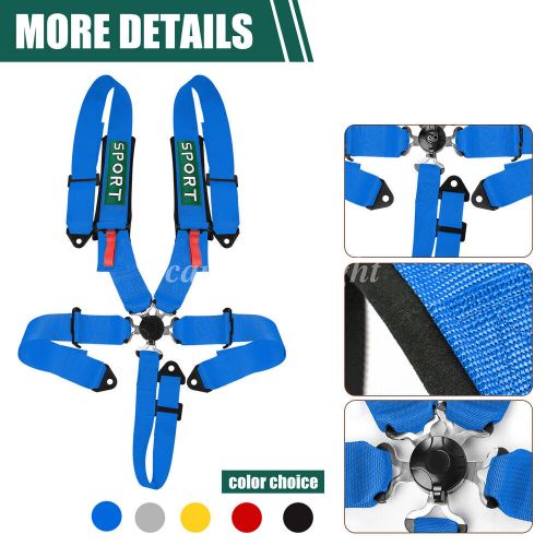 5 Point Racing Harness Camlock Quick Release Safety Seat Belt Car UTV ATV Blue, US $65.99, image 7