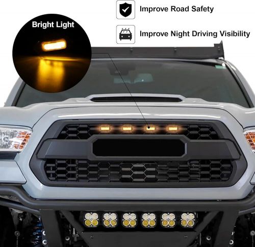 4-PCS Grille Lights Fit for 2016-2023 Toyota Tacoma TRD PRO 2016 2017 black, US $32.31, image 5