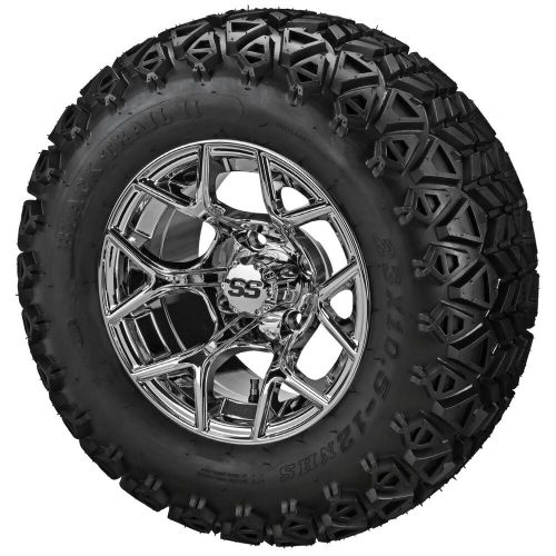 (4) Golf Cart 23x10.50-12 All-Terrain Tires on 12x7 Chrome Ninja Wheels, US $766.00, image 3