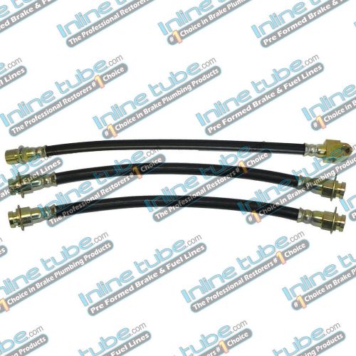69-70 Buick Riviera Front Rear Drum Brake Rubber Flex Hose Line Set Kit 3 pc, US $45.45, image 8