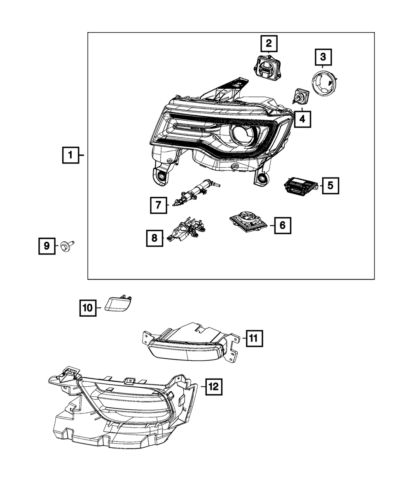 Genuine Mopar Headlamp Right 68266654AJ, US $1,209.76, image 4
