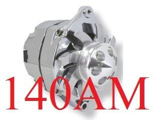 New chrome chevy alternator 140 high amp 1-wire setup 65-85 7127 chevrolet ford