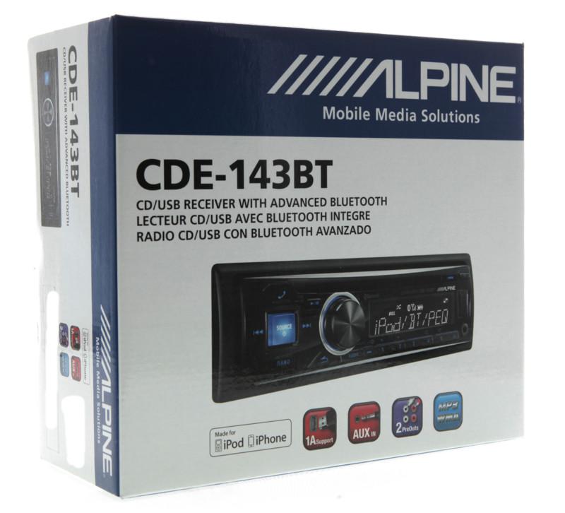 Alpine cde-143bt +3yr waranty new car stereo radio cd mp3 player with bluetooth