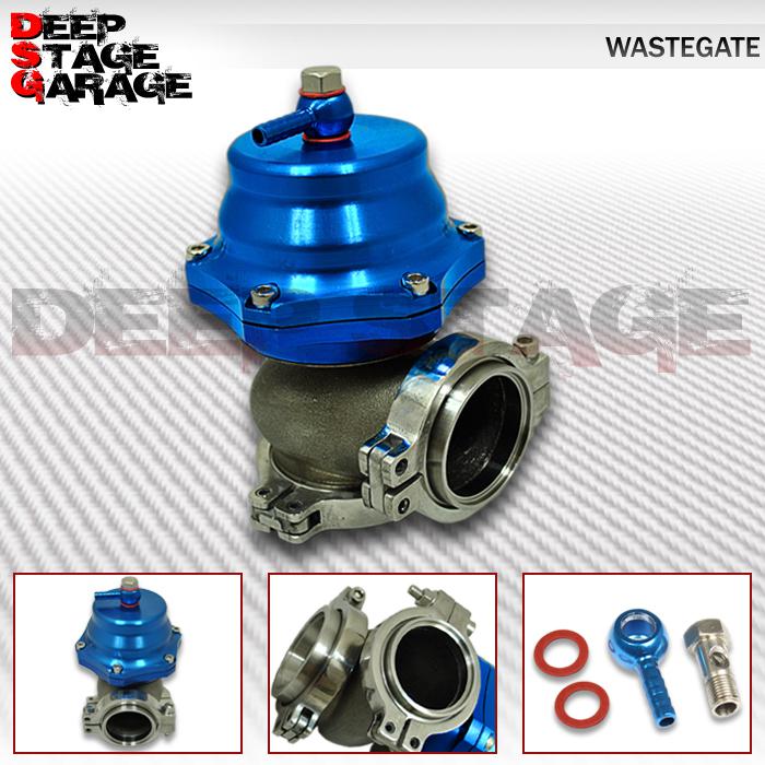 Universal external 46mm turbo/manifold exhaust wastegate+12-psi spring psi blue