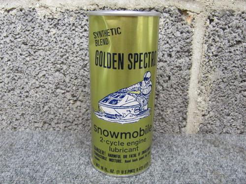 Vintage can of golden spectro snowmobile engine lubricant full