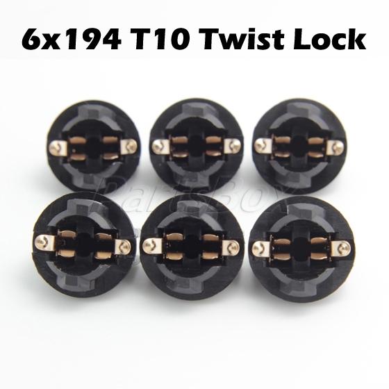 6x 168/194(t3-1/4) twist lock wedge instrument panel dash light bulb pc socket