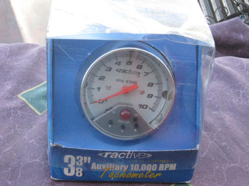 Ractive g1000 tachometer multi colored auxiliary 10,000 rpm w/shift light nib