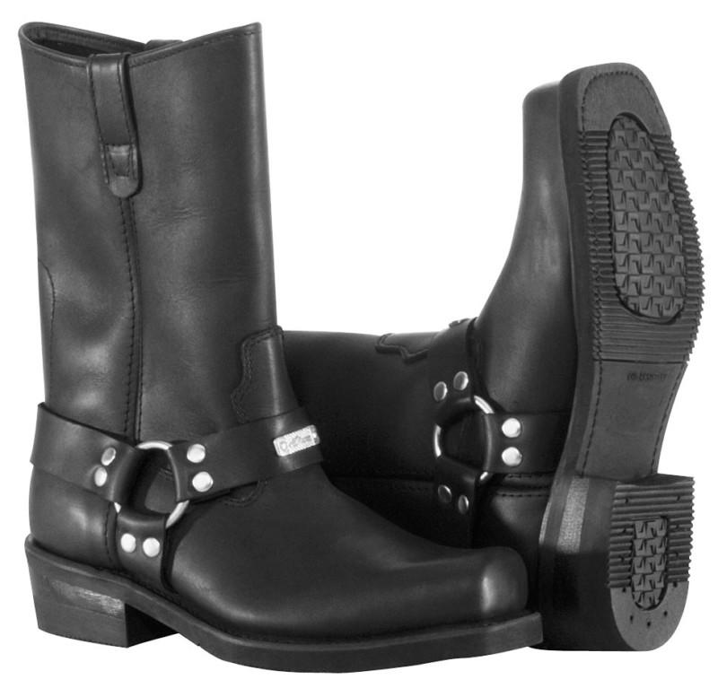 River road traditional square toe harness boots black 7