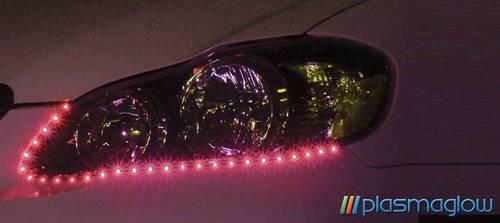 Red lightning eyes flexible led headlight accent kit 2 per pack plasmaglow