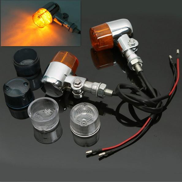 Chrome led round metal stalk turn signals for yamaha suzuki honda kawasaki
