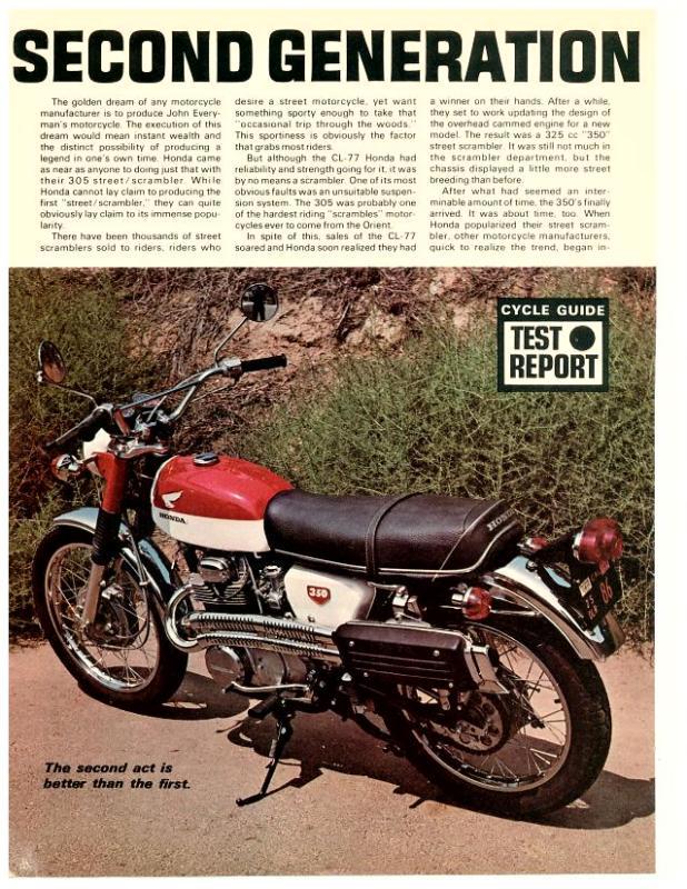 1968 honda cl350 scrambler test article -  vintage 1969 cl-77 cb