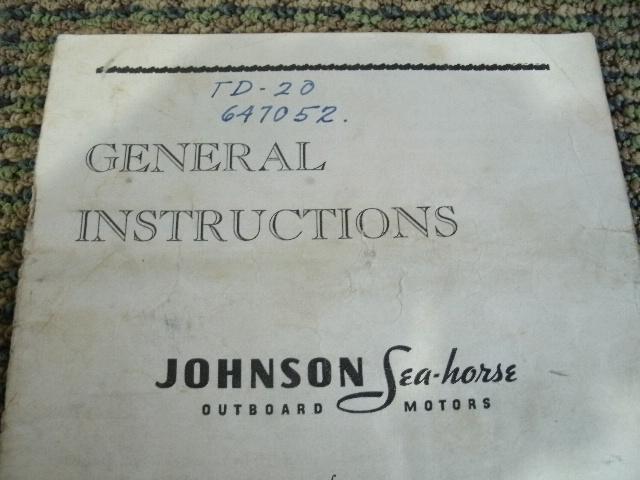 ORIGINAL 1940'S JOHNSON SEA HORSE MODELS TD TS TSL TDL 5HP INSTRUCTION MANUAL, US $20.00, image 2