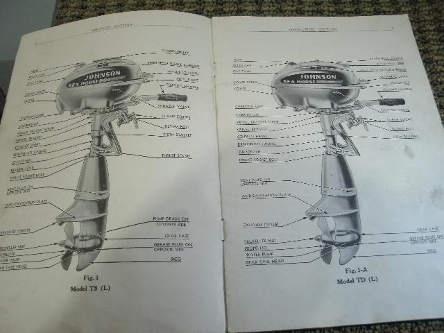 ORIGINAL 1940'S JOHNSON SEA HORSE MODELS TD TS TSL TDL 5HP INSTRUCTION MANUAL, US $20.00, image 4