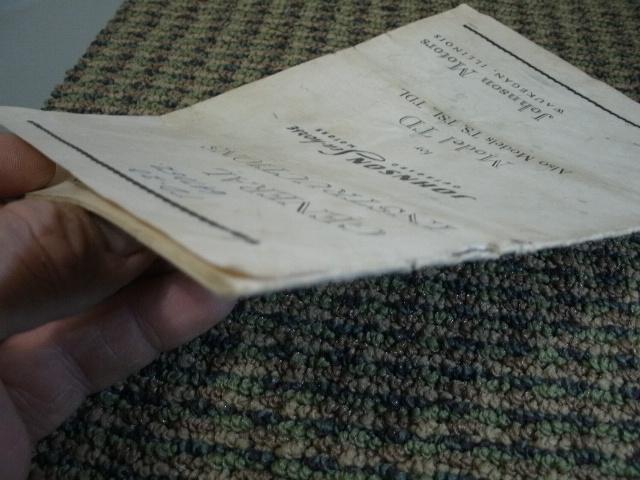 ORIGINAL 1940'S JOHNSON SEA HORSE MODELS TD TS TSL TDL 5HP INSTRUCTION MANUAL, US $20.00, image 7