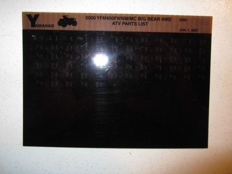 Sell 2000 Yamaha ATV YFM400FWNM MC Big Bear 4WD Microfiche Parts