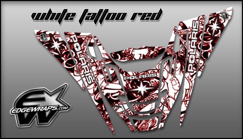 Polaris edge 02-10 rmk xc pro-x custom graphics -  white tattoo red