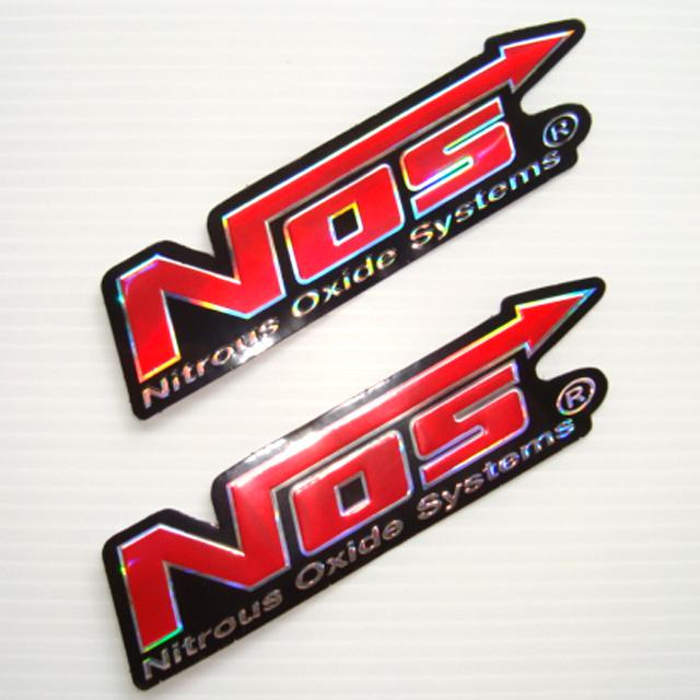 2pc. nos red sticker die-cut foil emboss helmet truck car bike motorcross