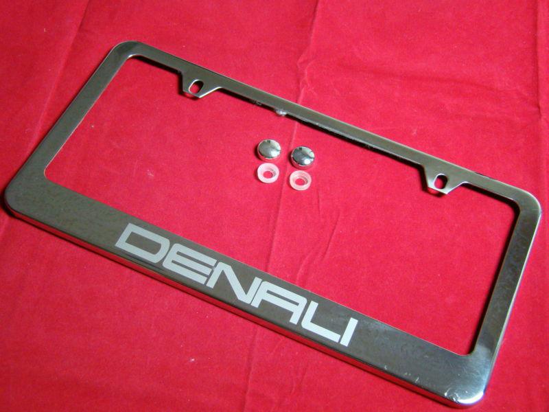 Gmc denali license plate frame stainless steel chrome