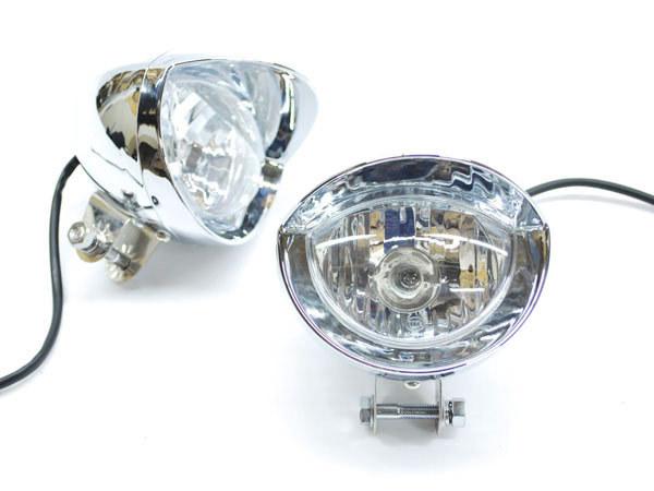 Custom chrome passing fog headlight for kawasaki vulcan classic custom 900