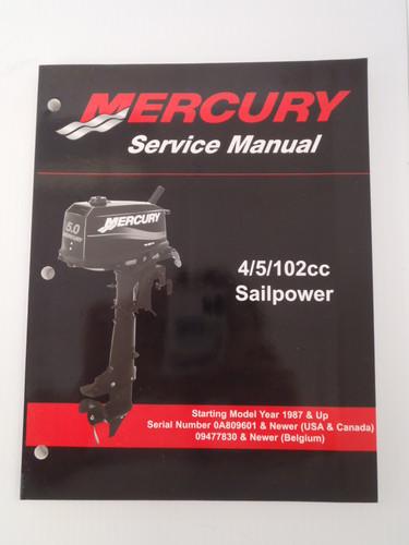 Used mercury outboards 4/5/102cc sailpower factory service manual 90-17308r02