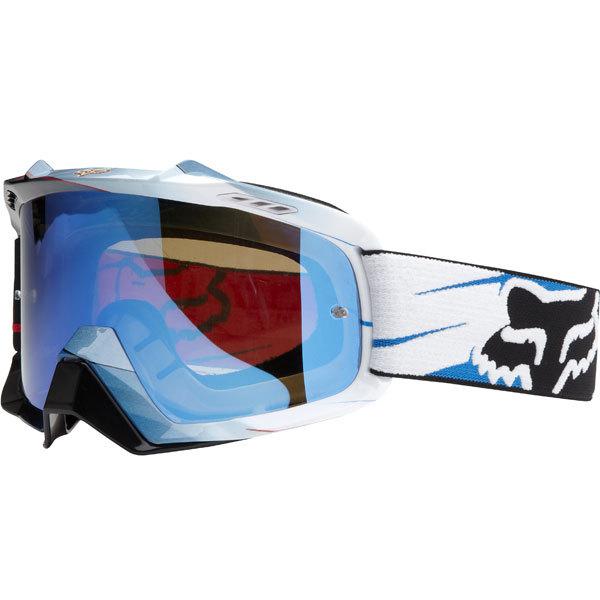 Fox racing airspc tracer blue goggles with blue spark lens atv mx off road ktm