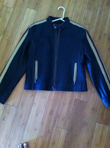 Dona michi leather racing jacket sz l 