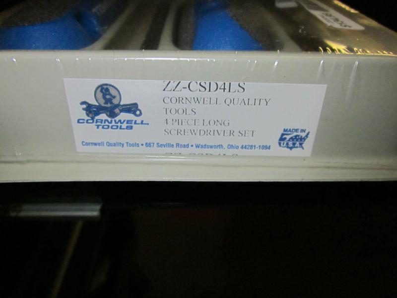 CORNWELL TOOLS (4) PIECE LONG SCREW DRIVER SET ZZ-CSD4LS, US $120.95, image 2