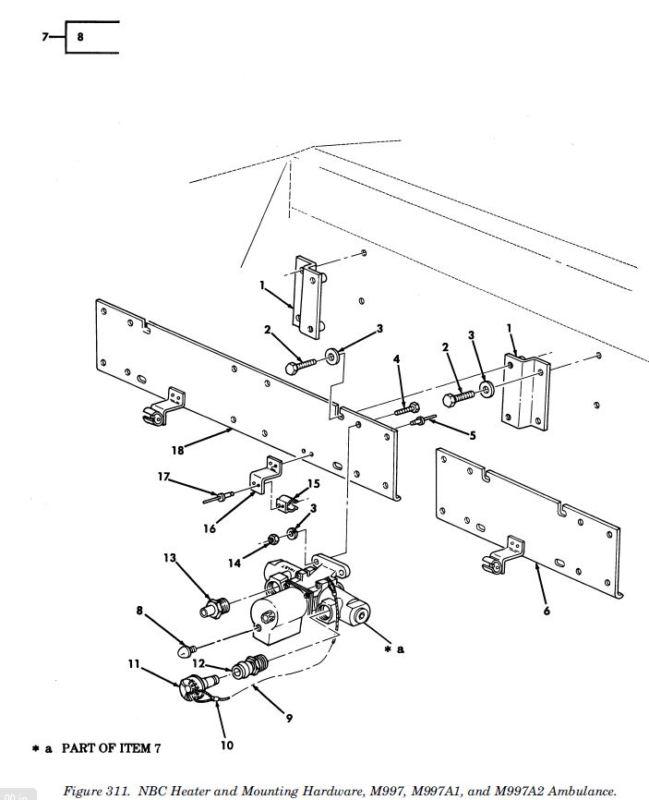 1 m997, m997a1, and m997a2 orifice connector b5-19-1829 nos