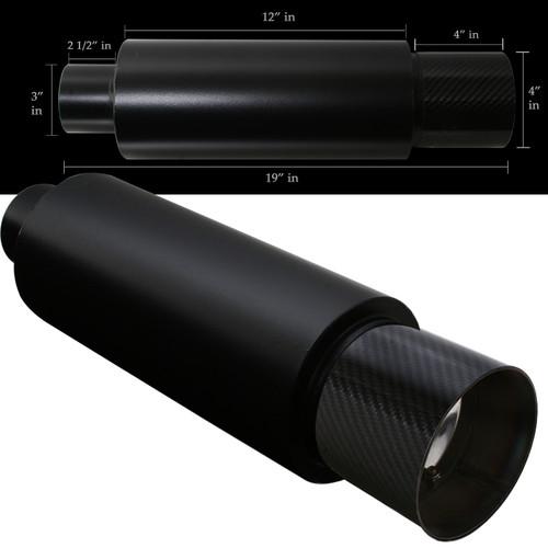 Sell Black Exhaust Muffler 4" Carbon Fiber Tip 3" In/Outlet Charger in