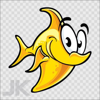 Decal stickers fish salt water cartoon r 0500 xf9ax