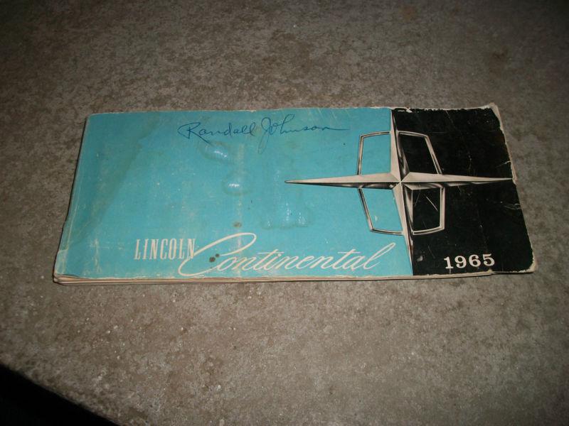 1965 lincoln continental owner's manual