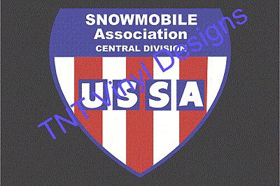 Vintage reproduction ussa central division snowmobile racing decal
