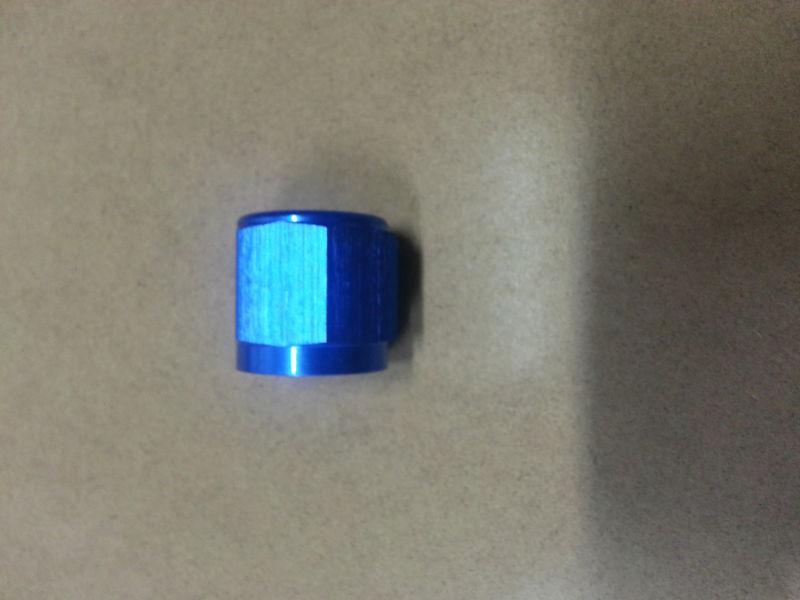 -6 an male flare cap block off fitting blue