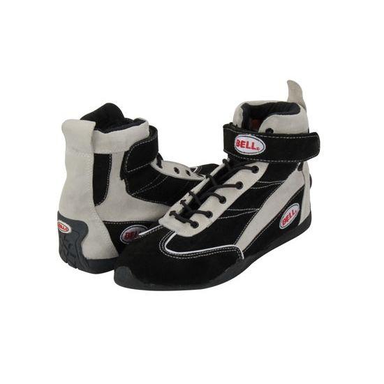 New bell black vision ii sfi 3.3/5 racing/driving shoes size 9, leather/frc
