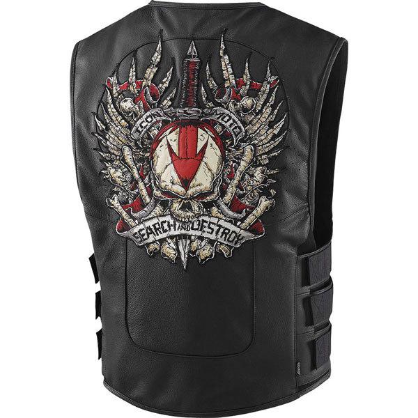 Black xxxxl icon regulator search and destroy leather vest